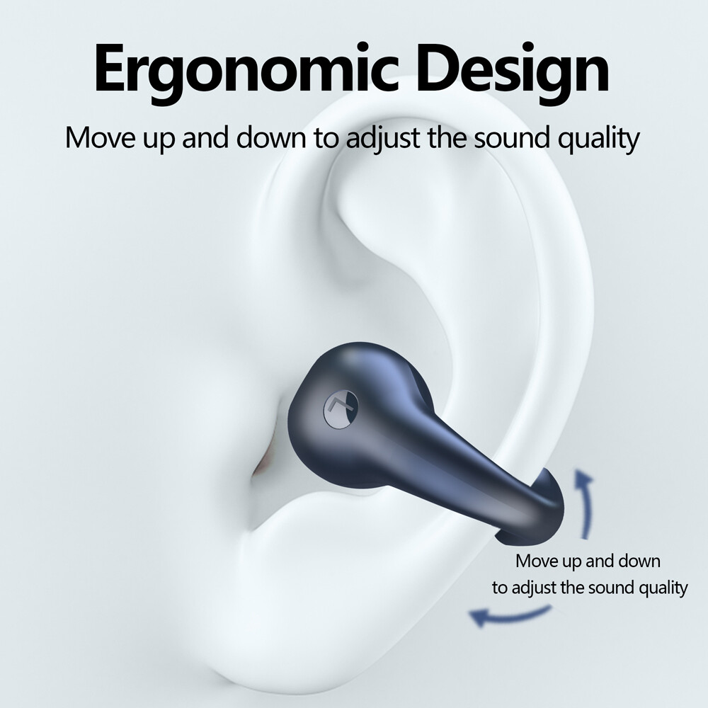 Bluetooth 5.3 Wireless Earbuds Ear Clip Bone Conduction Headphones Sport Headset