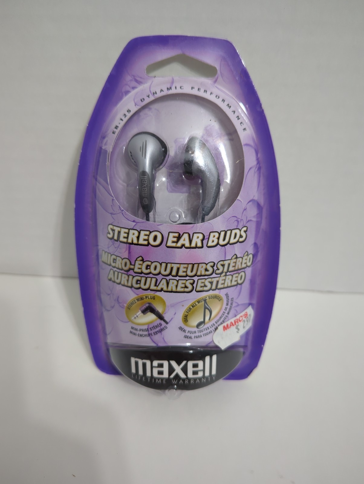 NEW – MAXELL EB-125 Dynamic Sound Headphones Wired Earbuds Stereo 3.5mm