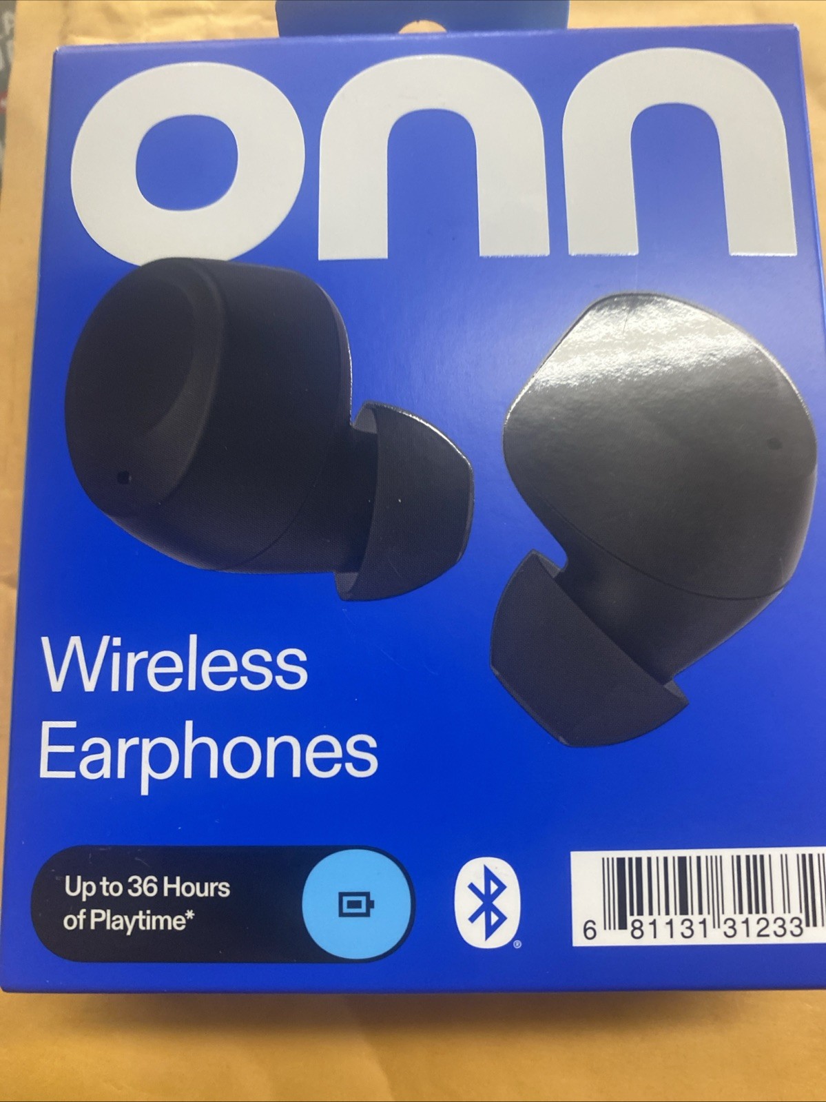 onn Bluetooth Wireless Earphones w/Charging Case and Touch Controls, Black