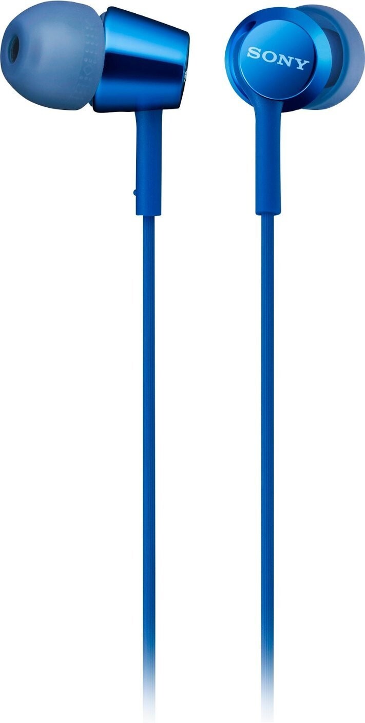 SONY Genuine MDR-EX155AP Earbuds Headphones with Microphone MDREX155AP – BLUE
