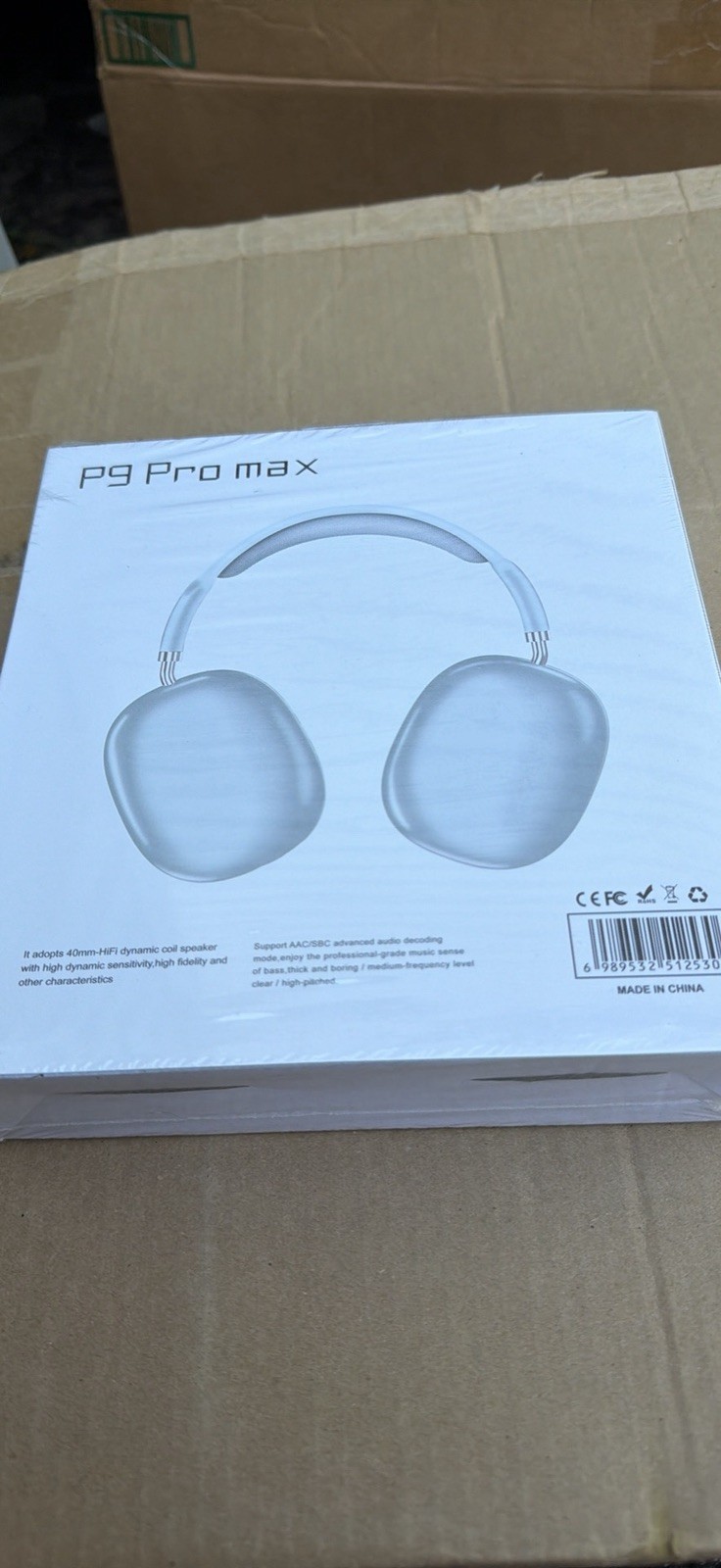 Headphones P9 Pro max Wireless Bluetooth (silver)