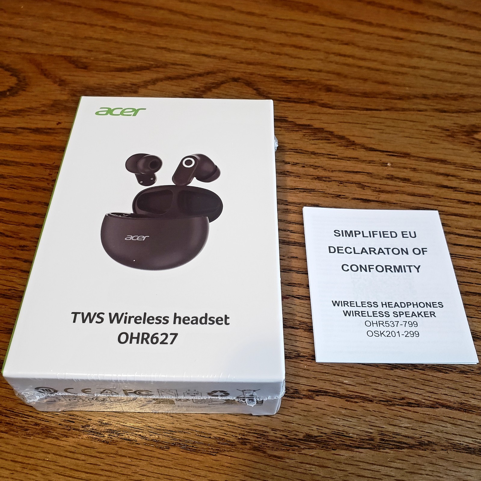 Acer New TWS Wireless Headset, High Quality Sound, Touch Control, Beige Pro