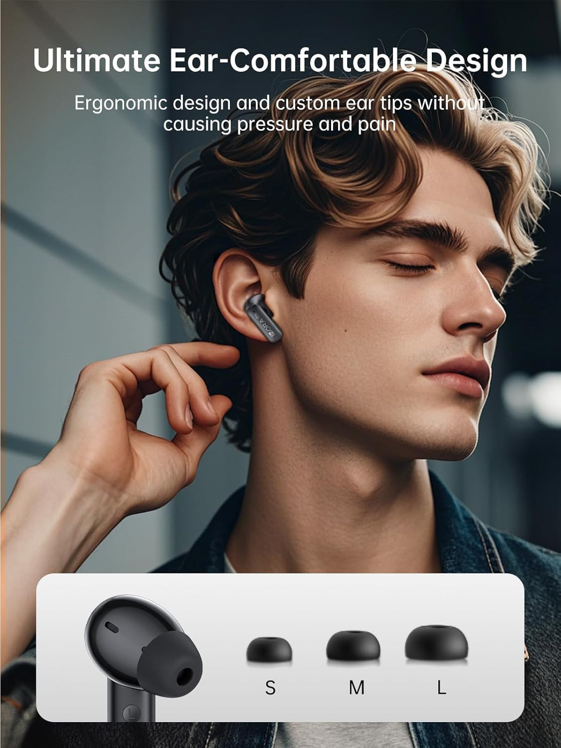 Active Noise Cancelling Wireless Earbuds, Built-In 4 Mics, Bluetooth 5.4 in Ear