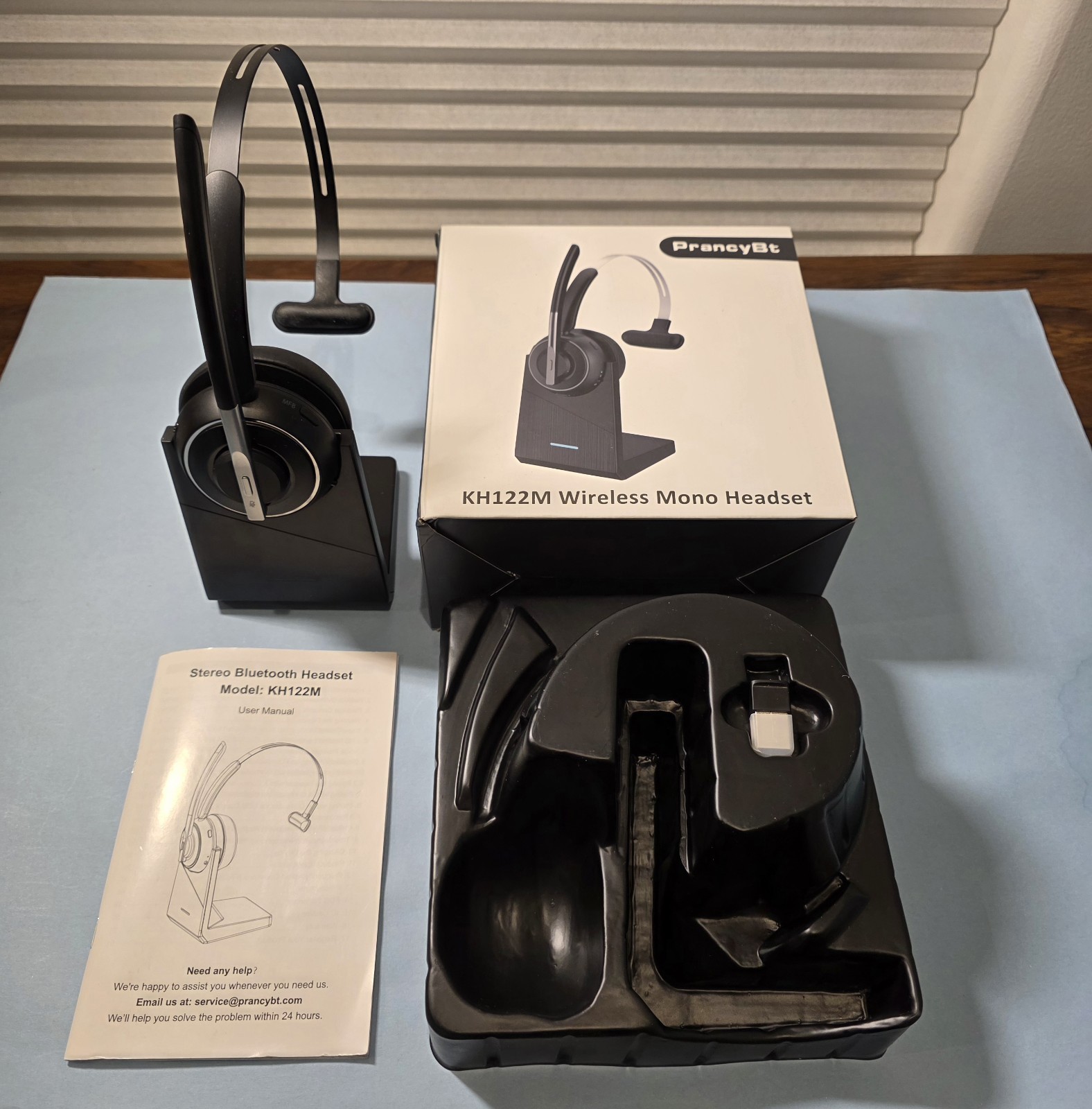 PrancyBt KH122M Wireless Mono Headset with USB Dongle Bluetooth V5.2