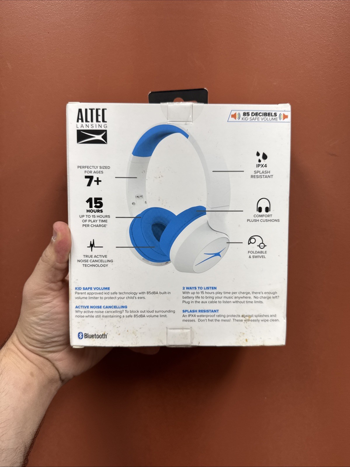 Altec Lansing Kid Safe Active Noise Cancelling Bluetooth Wireless Headphones