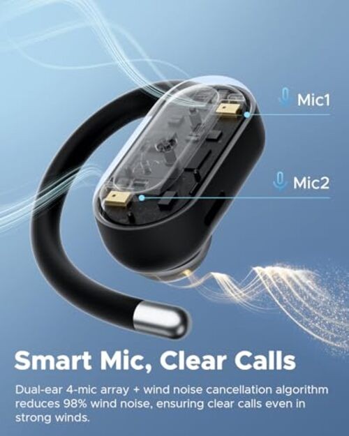 DS1 Open-Ear Headphones – Bluetooth 6.0 Wireless Earbuds with Ear Hooks