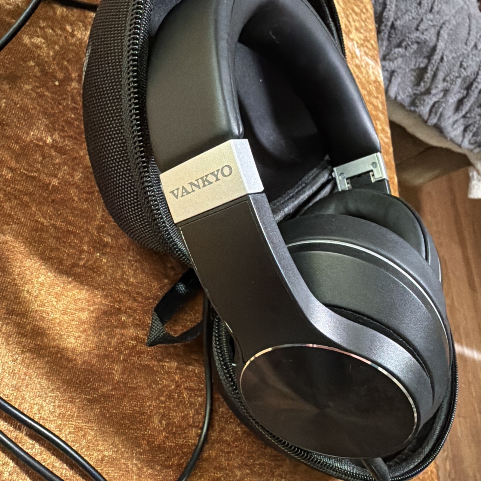 Vankyo Over-Ear Headphones Black with Zipper Carrying Case and Audio Cable