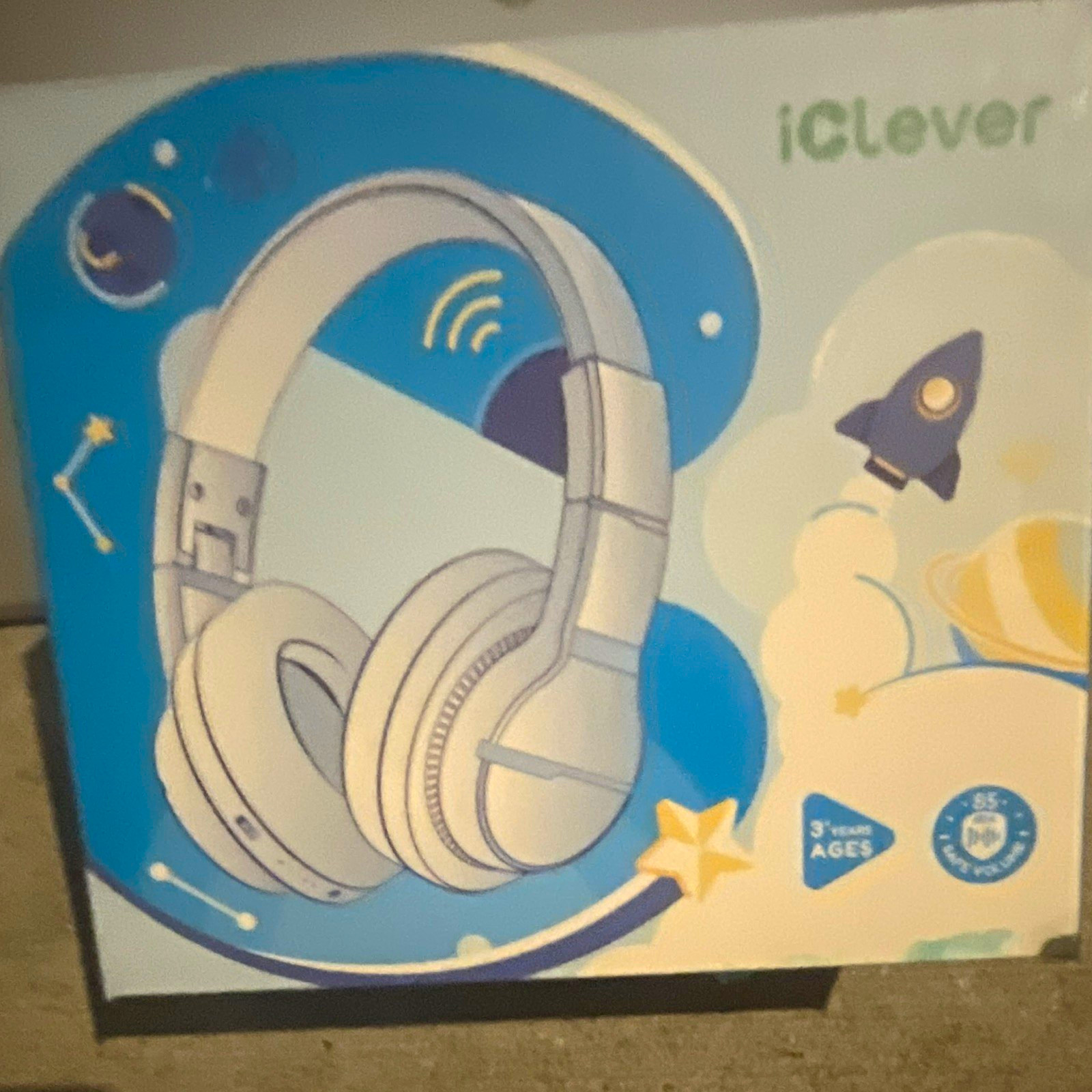 iClever 1100 Series Kids Bluetooth On-Ear Headphones White/Blue