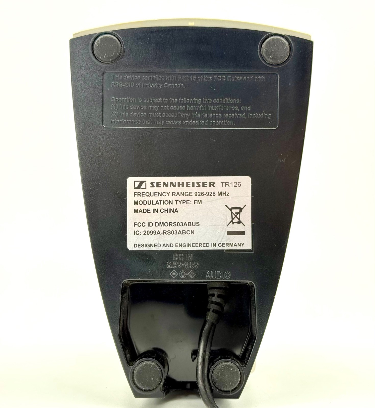 Sennheiser TR120 Wireless Transmitter Base Cradle with Power Adapter – Tested