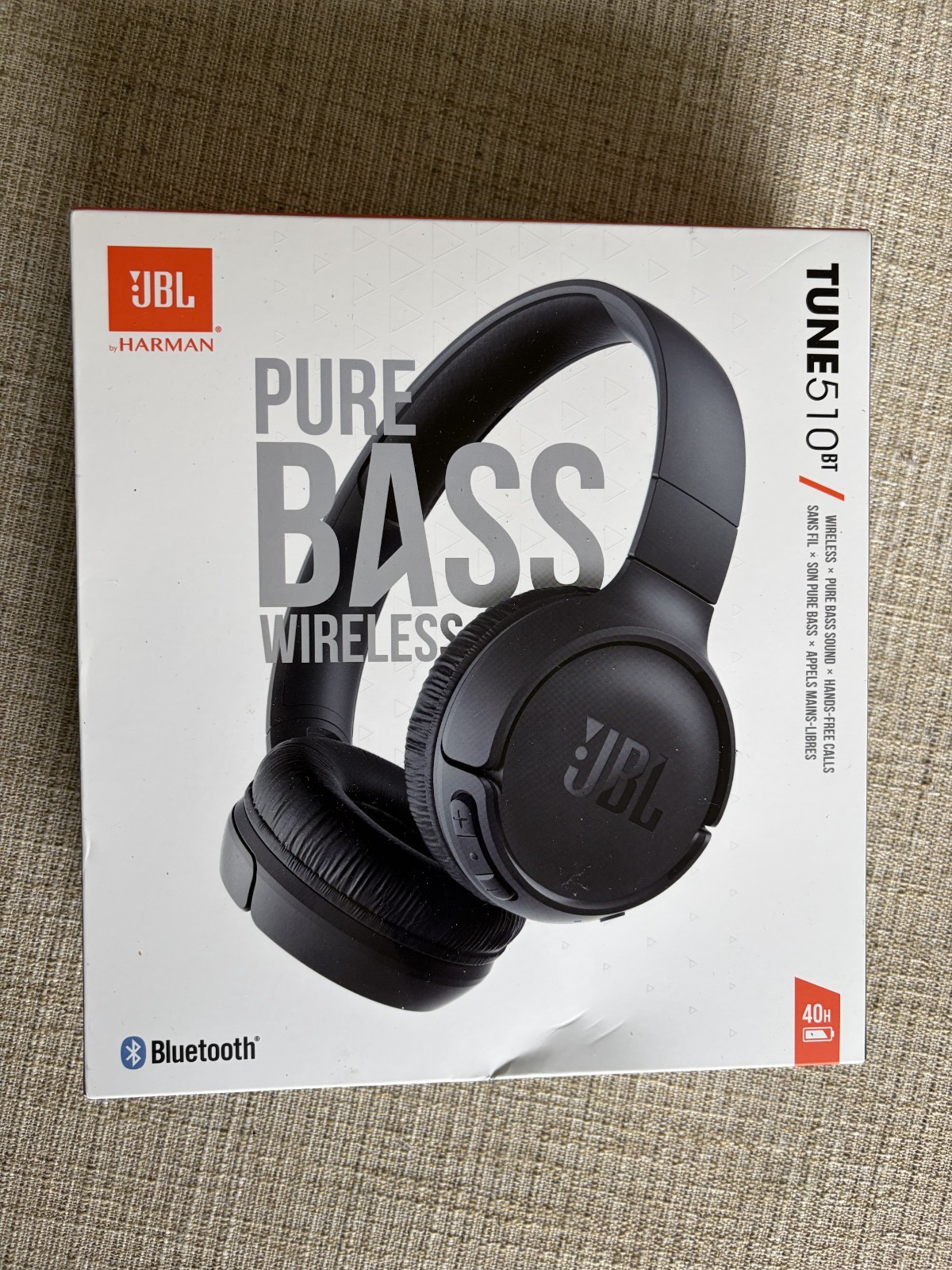 JBL T510BT Black Wireless Bluetooth Headphones – NEW IN BOX, NEVER OPENED