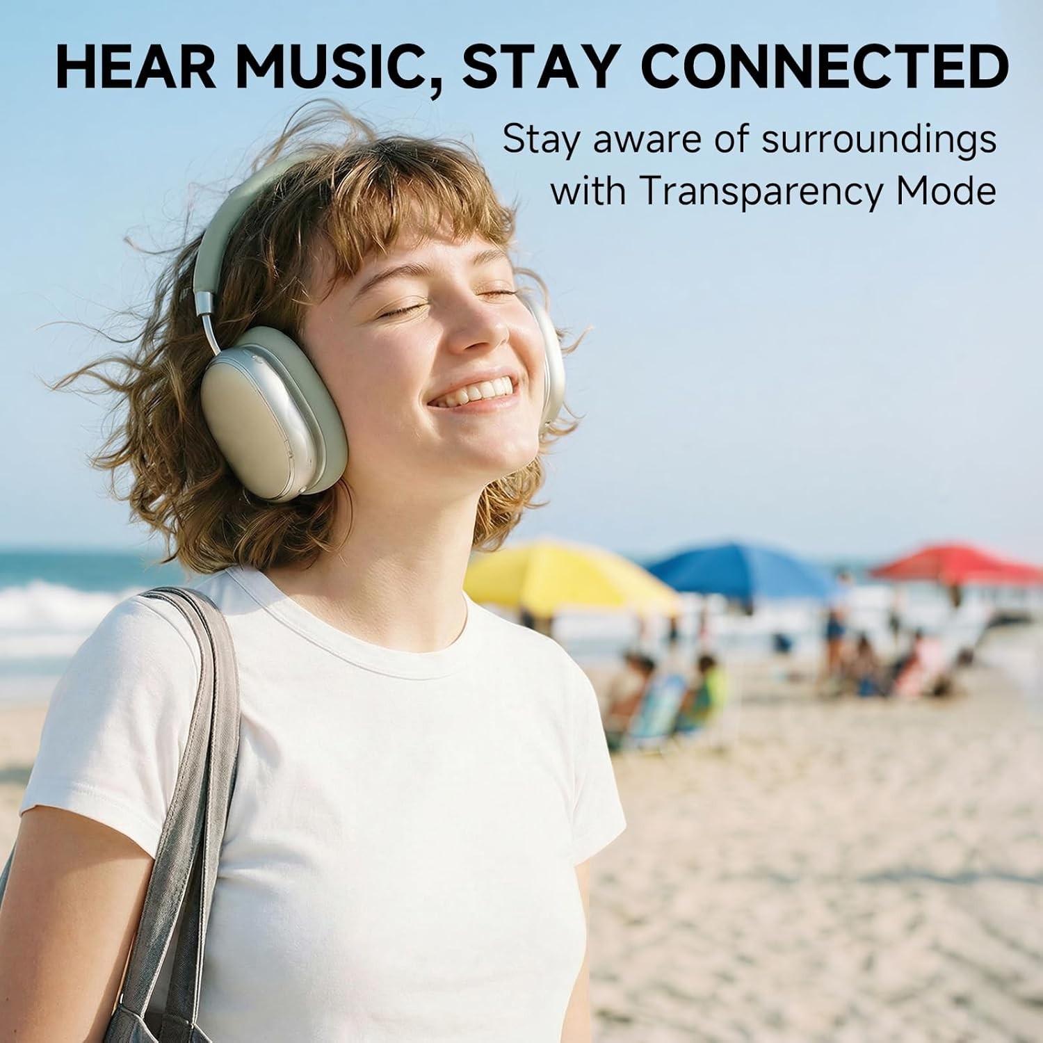 NC95 Hybrid Active Noise Cancelling Headphones with Knob Control, 120H Playti…