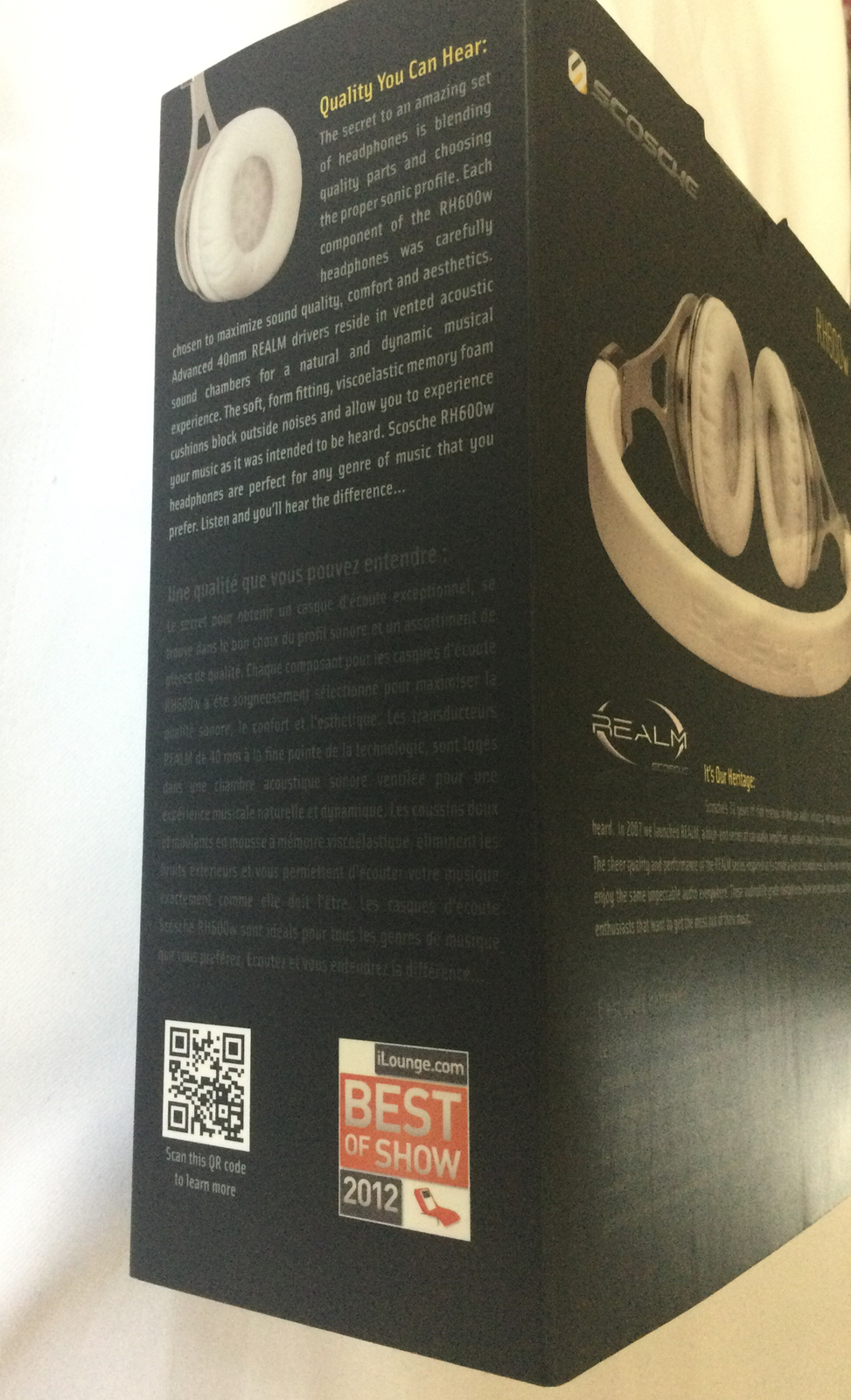 REALM SCOSCHE RH600bk REFERENCE GRADE ON EAR HEADPHONES NIB