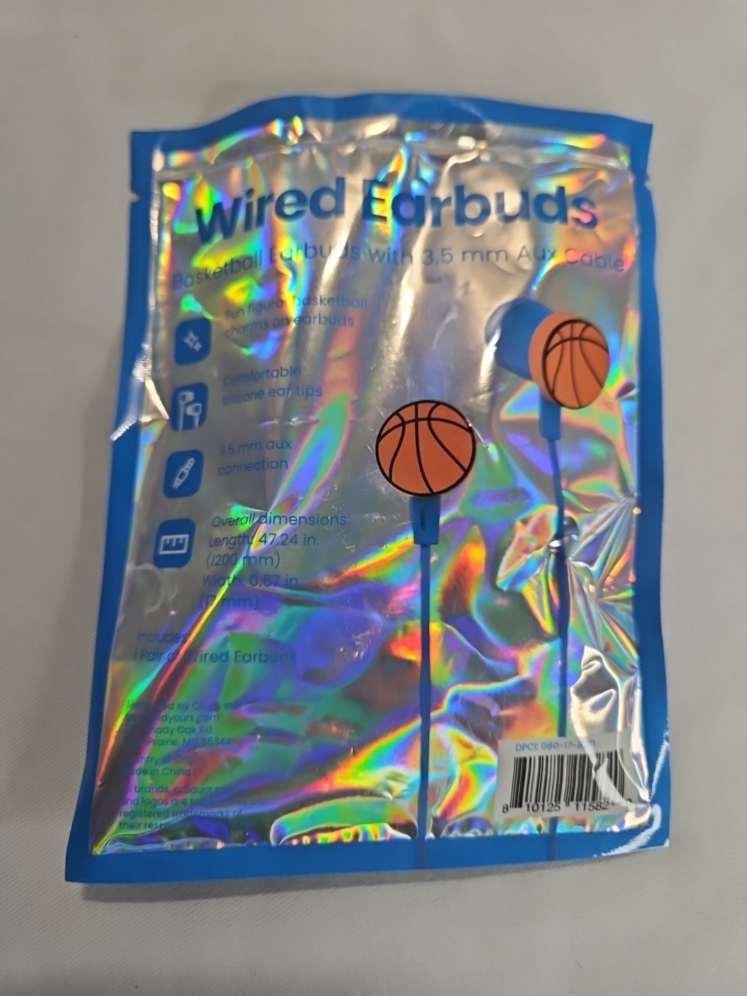 New Wired Earbuds Basketball Earbuds Blue Cable With 35 mm Aux A12