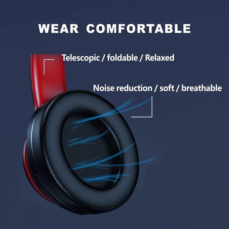 HD200 Bluetooth Earphones Over-Ear Foldable Computer Wireless Headphones Noise C