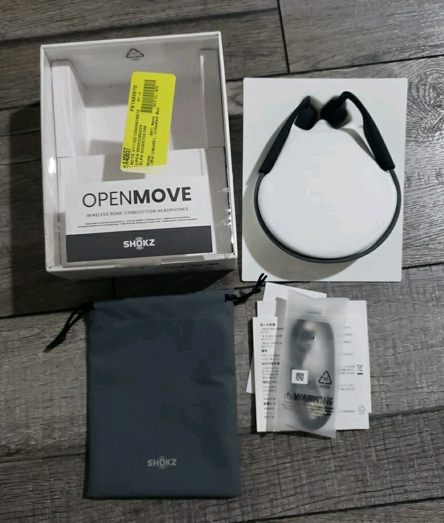 SHOKZ OpenMove Bluetooth Bone Conduction Sports Headphones S661, Grey