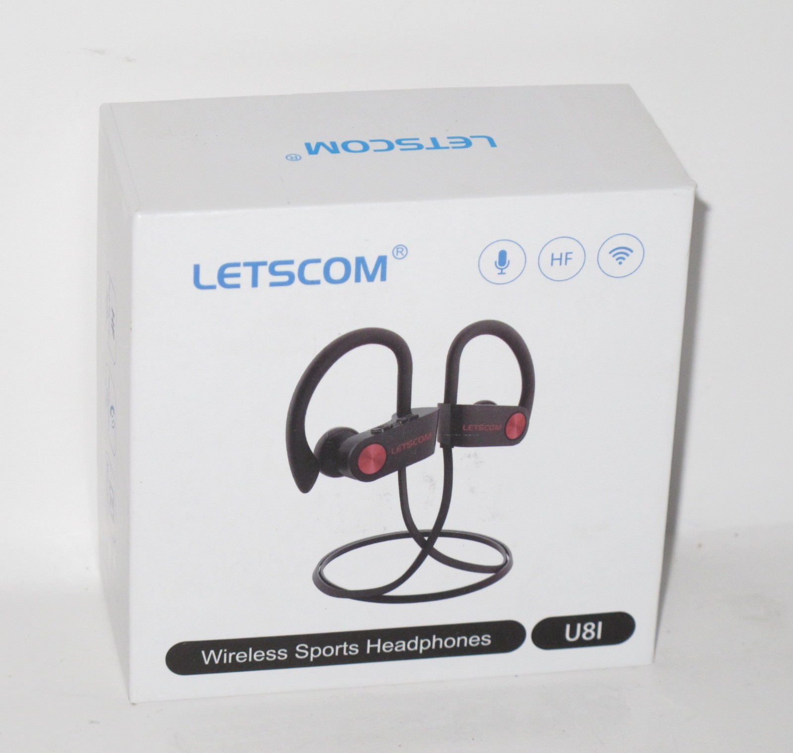 LETSCOM U8I Bluetooth Headphones Waterproof Wireless Earbuds – Black/Gray New