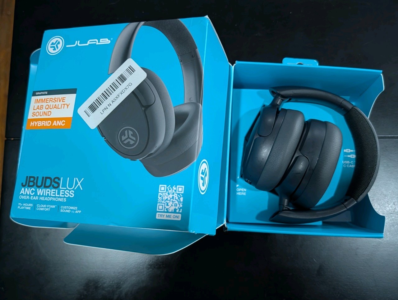 **GENTLY USED** JLab JBuds Lux ANC Over-Ear Bluetooth Headphones – Graphite