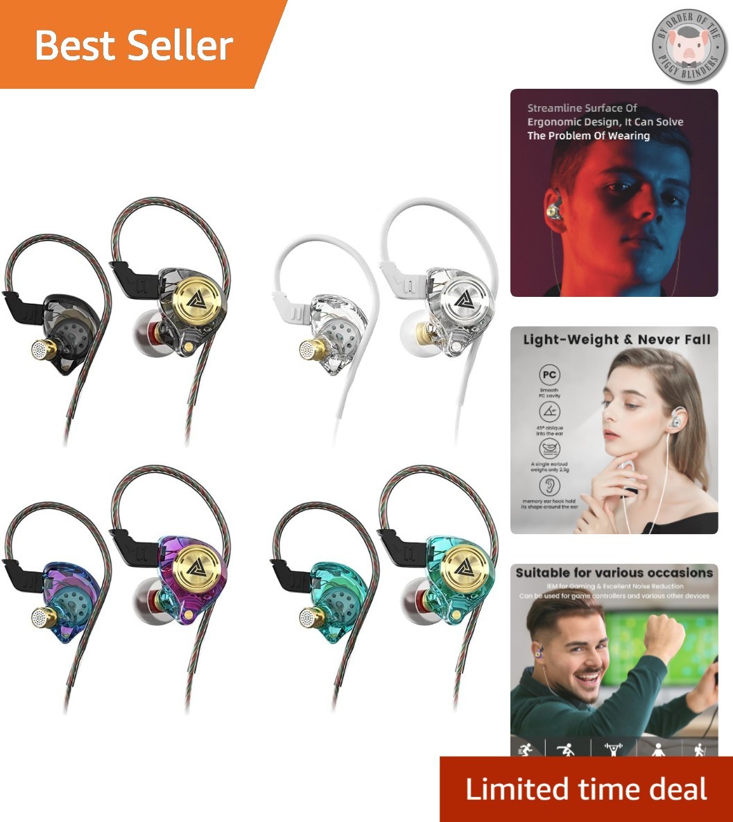 AK3FILE Wired Gaming Earbuds 4 Pack – Deep Bass, Noise Cancelling, HiFi Sound