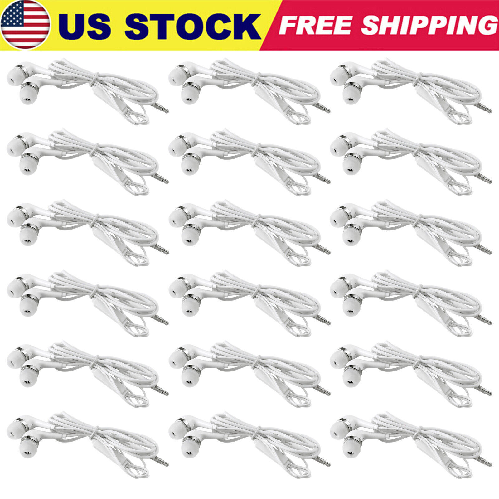 Lot 3.5mm In-Ear Headset Earphone Headphones Earbud With Mic For Samsung Galaxy