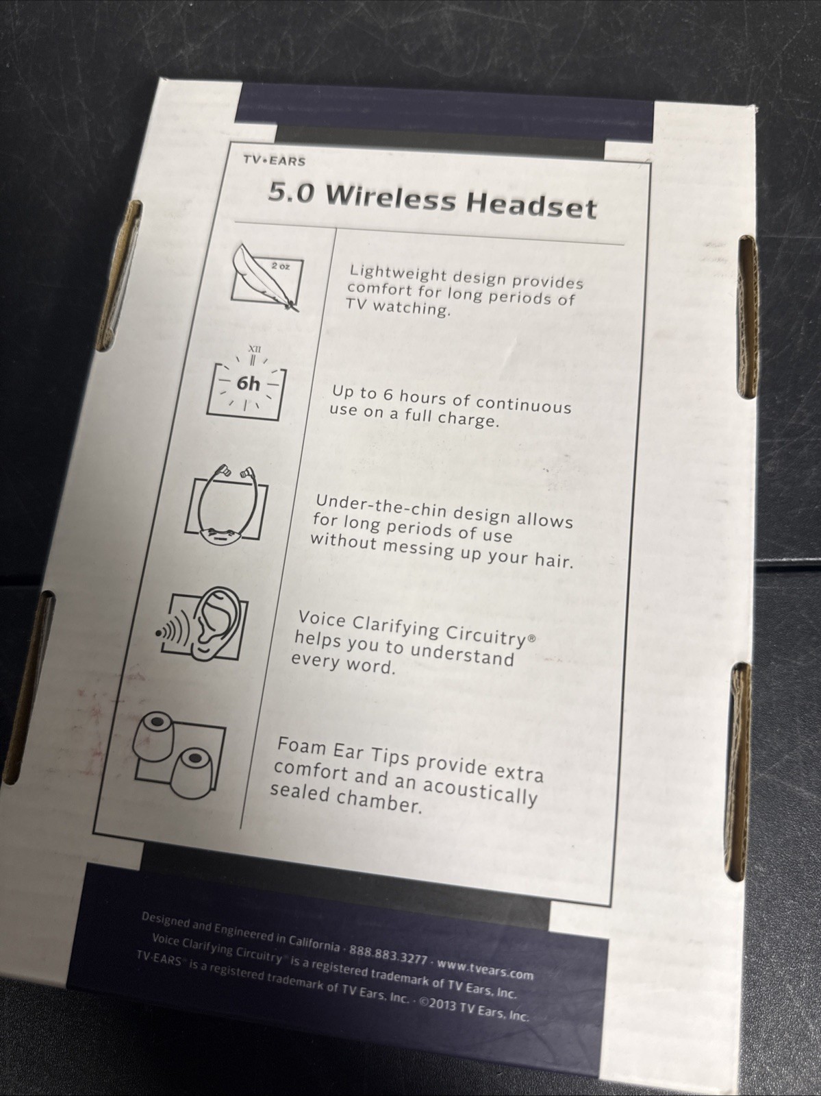 TV Ears 5.0 Wireless Headset – Black Open Box Read