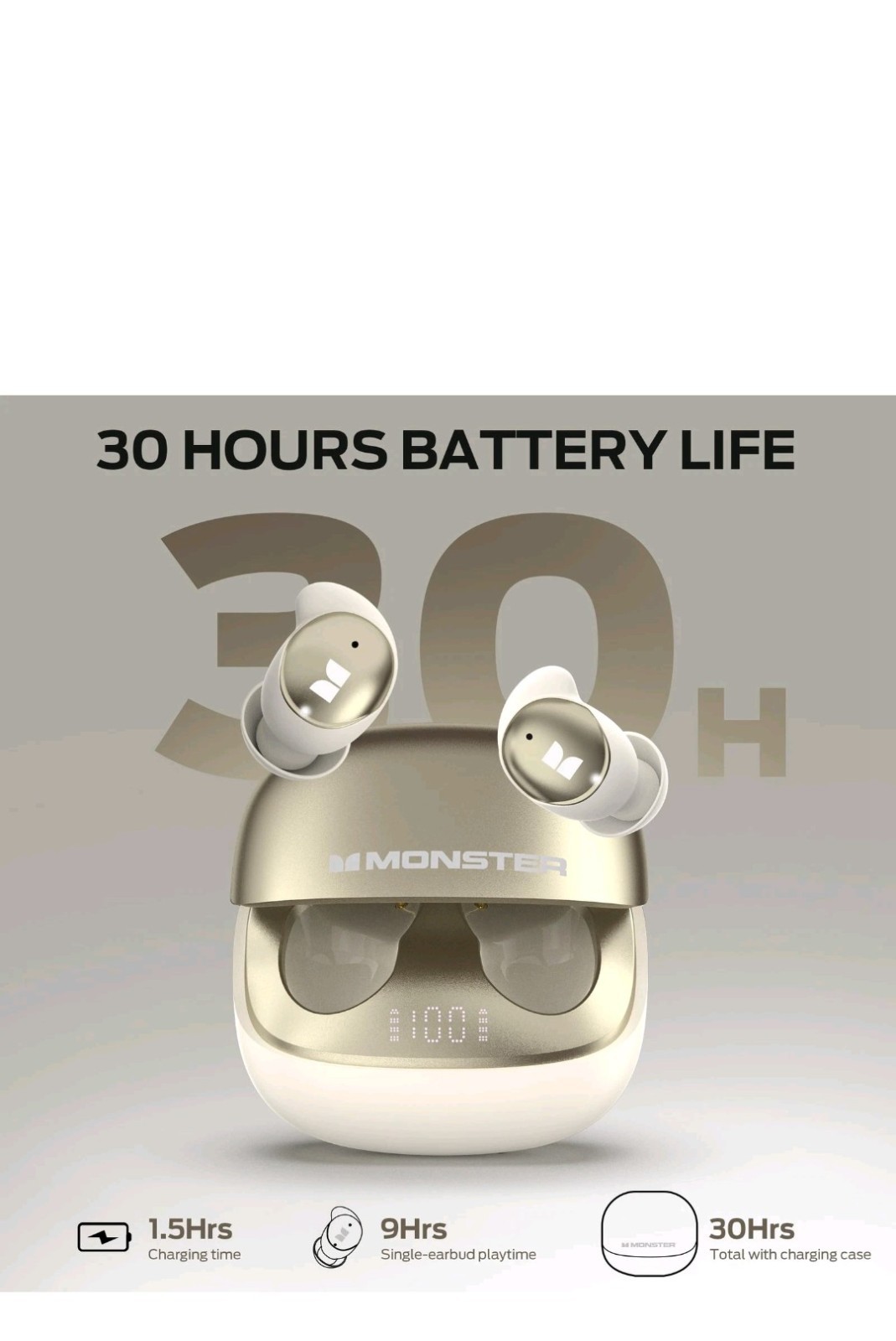 Monster Sleep Ear200 Wireless in-Ear Headphones Bluetooth 6.0 “GOLD & TAN”