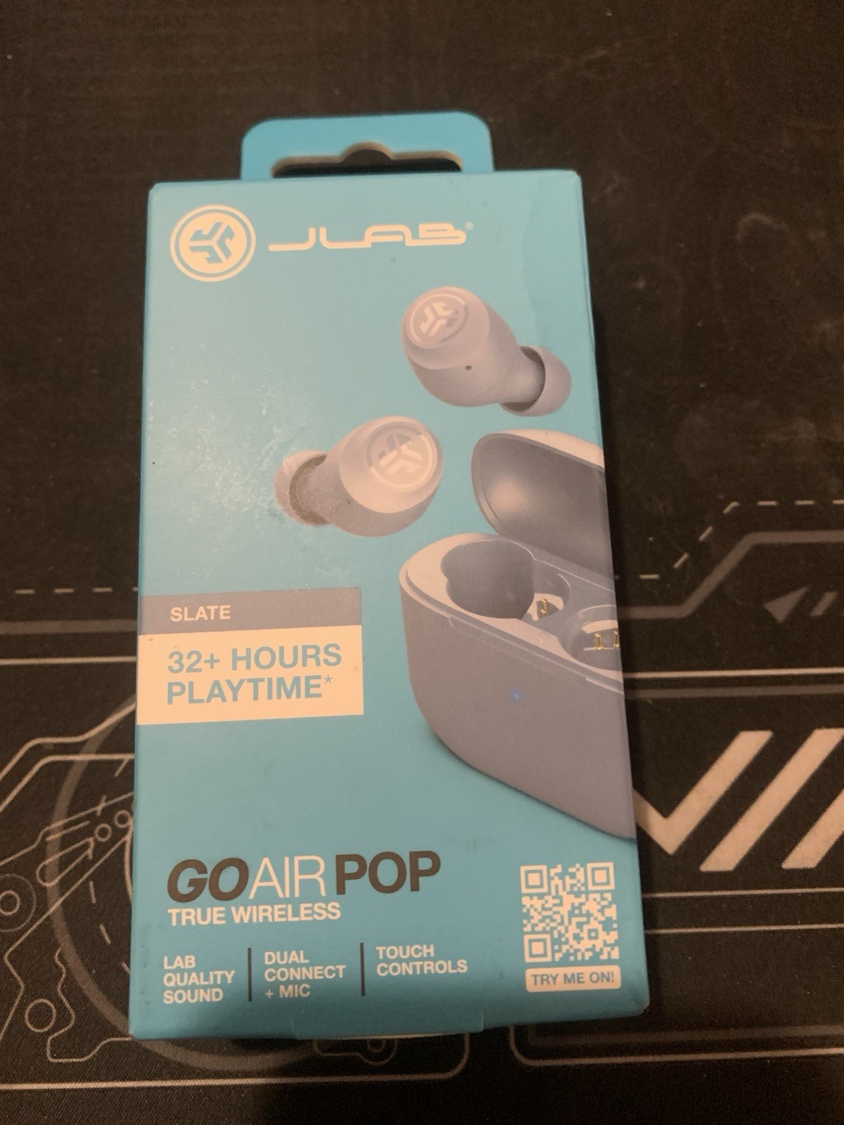 JLab Go POP+ True Wireless Bluetooth Earbuds, iOS, Android, Headphones (Blue)
