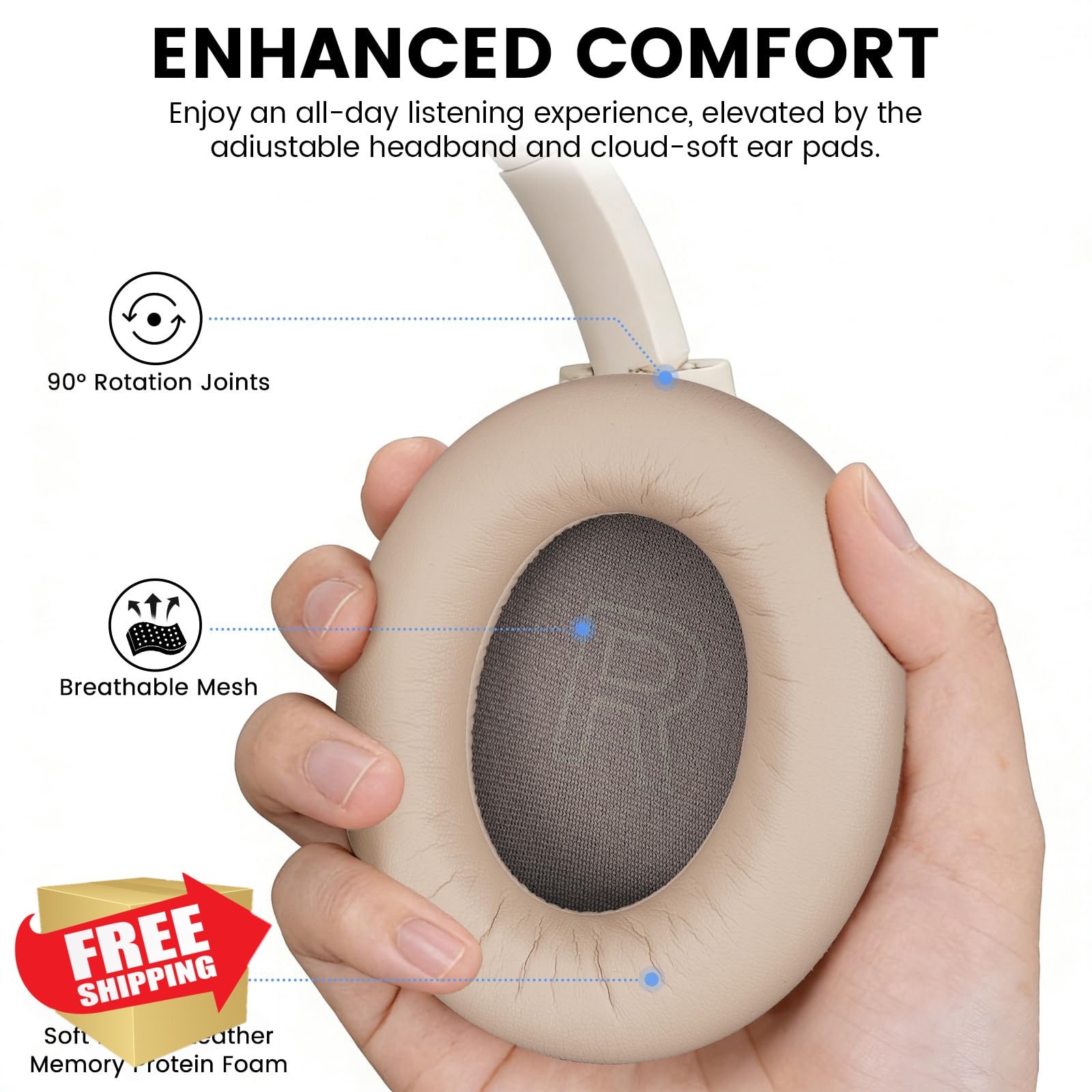 1Mii Y8+ ANC Headphones 100H Bluetooth 6.0 Hi-Res