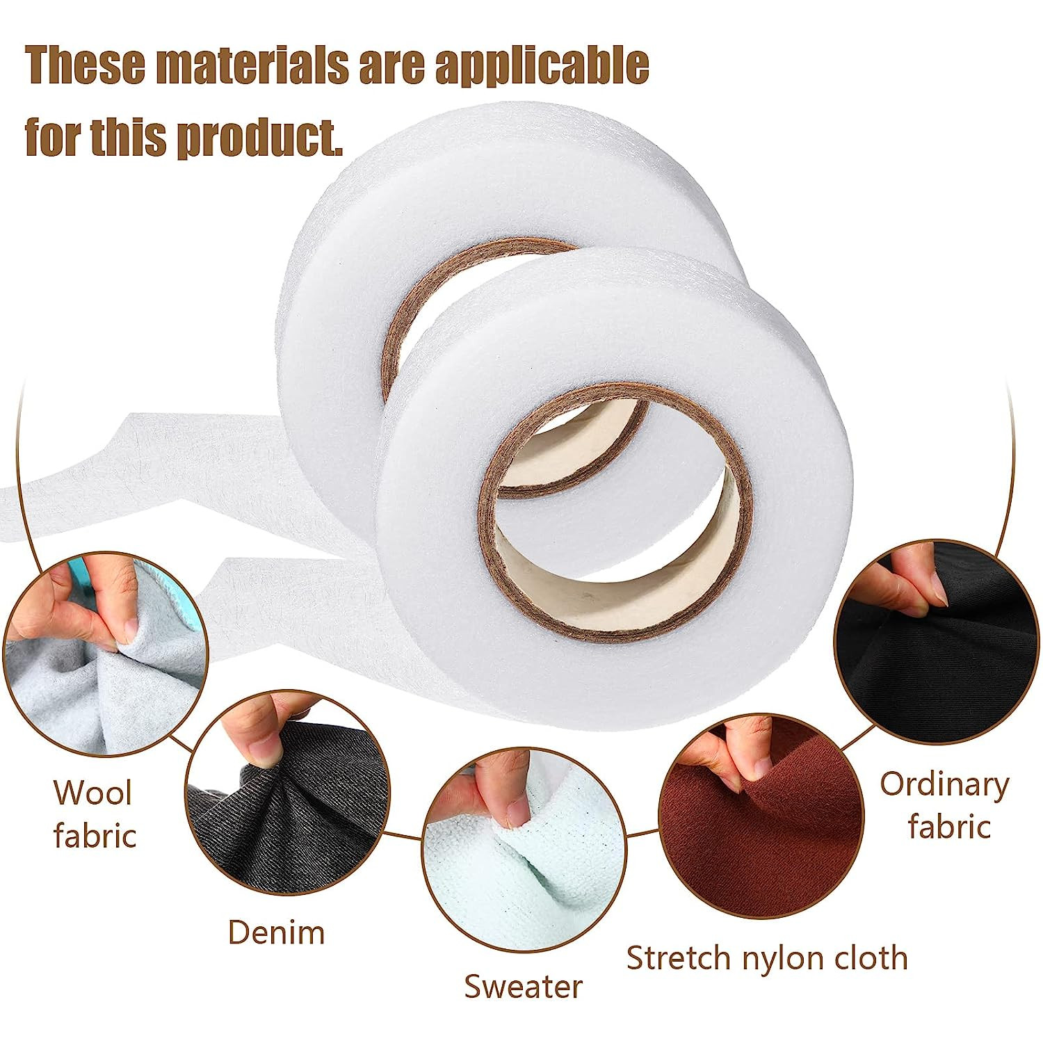 Fabric Fusing Tape – 2 Rolls Iron-On Hem Tape, 1/2″ X 27 Yards Each (White