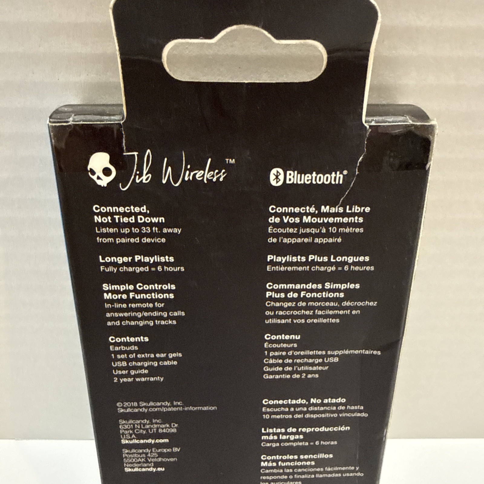 Skullcandy Jib Wireless Bluetooth Earbuds w/MIC & Remote Hands Free Blue Black