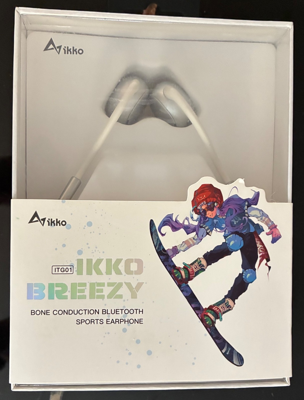 Ikko Breezy ITG01 Bone Conduction Bluetooth Wireless Headphones | White | IPX6