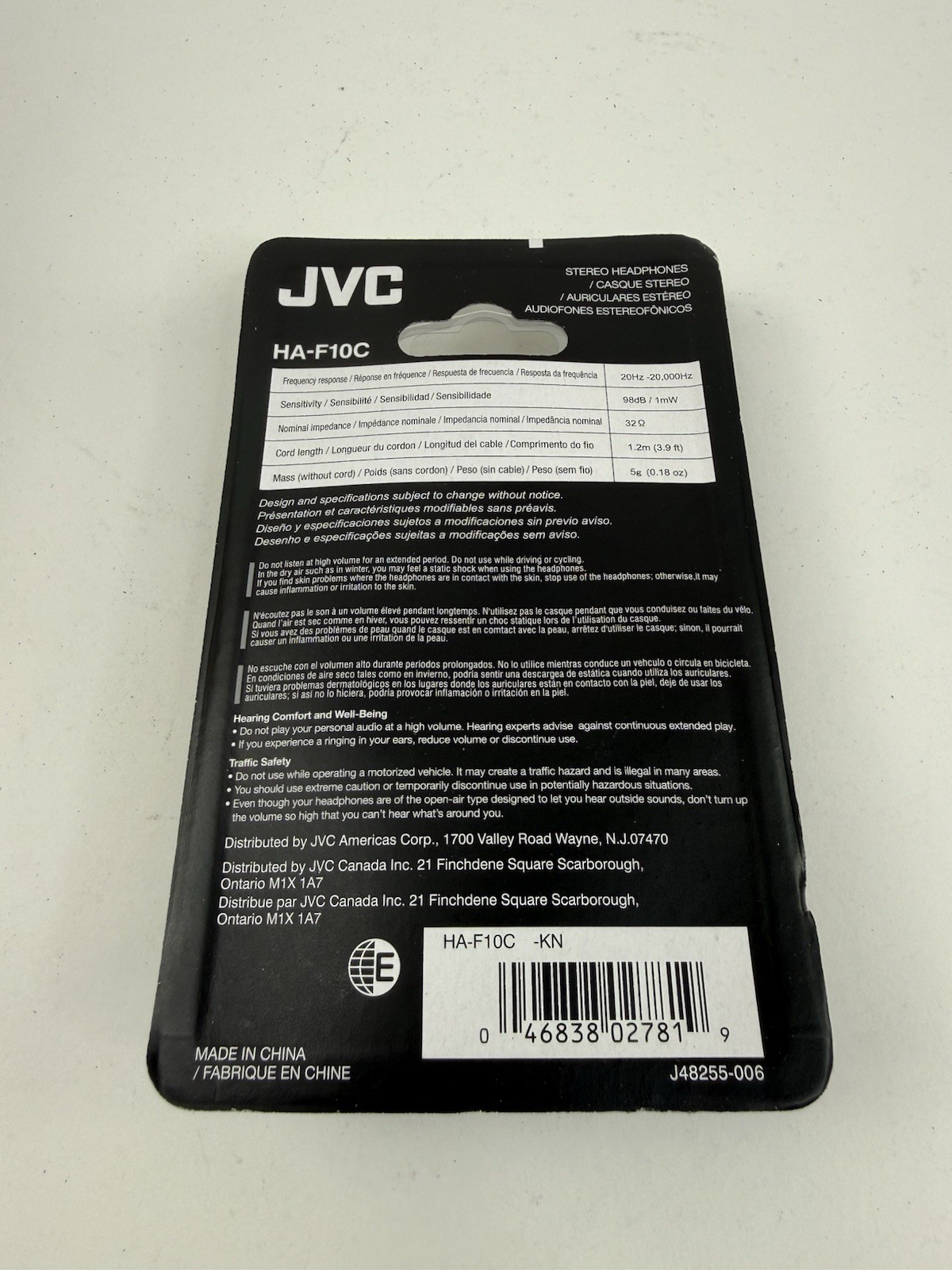 Lot of 2 VINTAGE New Old Stock Sealed JVC HA-F10C Black Headphone Earbuds Case