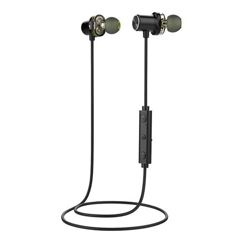 Best Sport Earphones Power Dual Driver Wireless Bluetooth Headphones Fitness NEW
