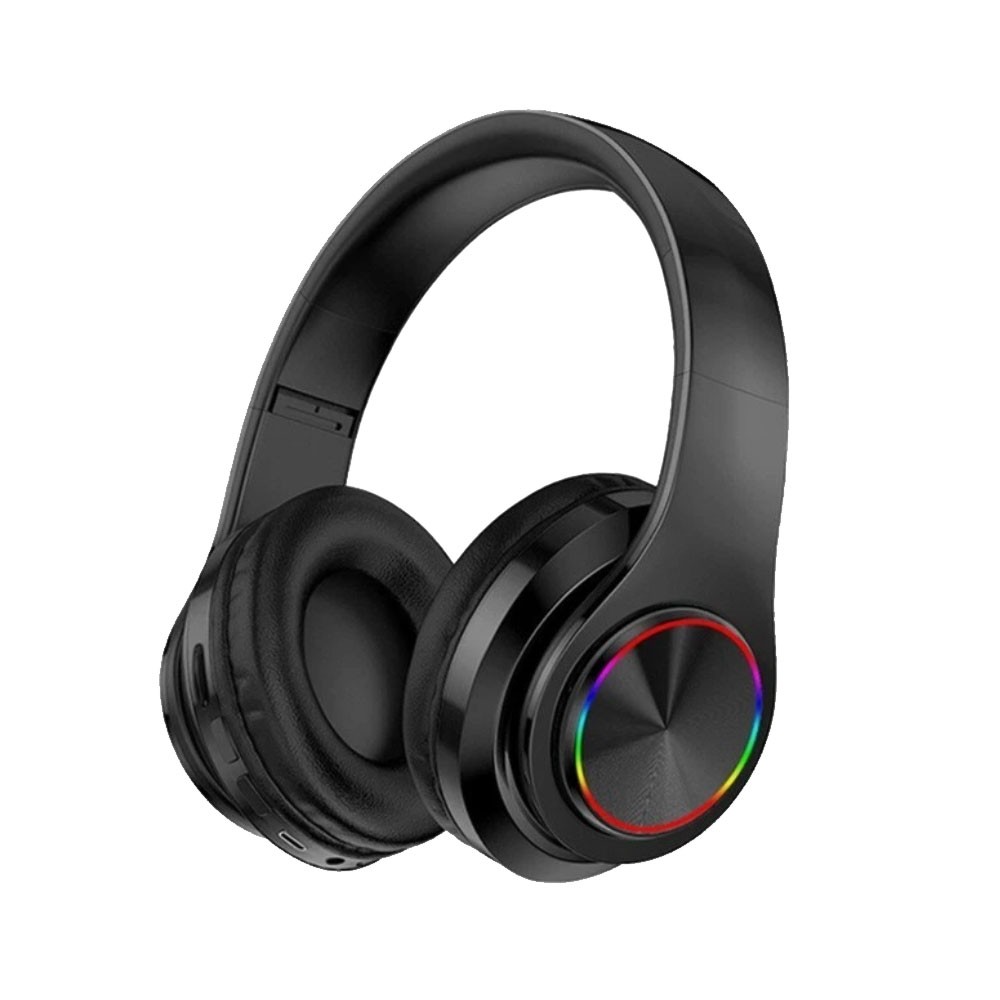Bluetooth Headphone Wireless Foldable RGB Light up Over Ear Stereo Bass Headset