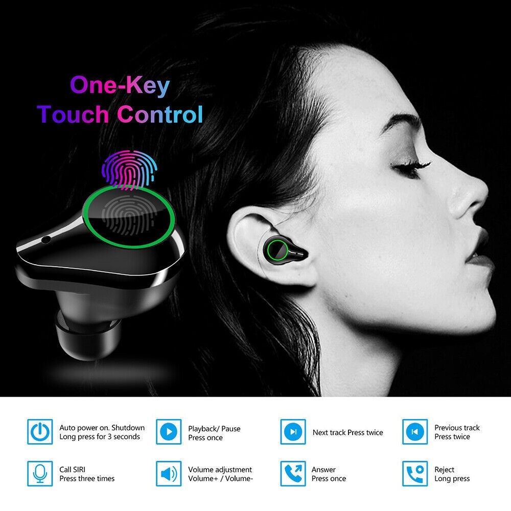 Bluetooth Earphone Wireless Earbuds Headphones Headset for iPhone Cell Phone