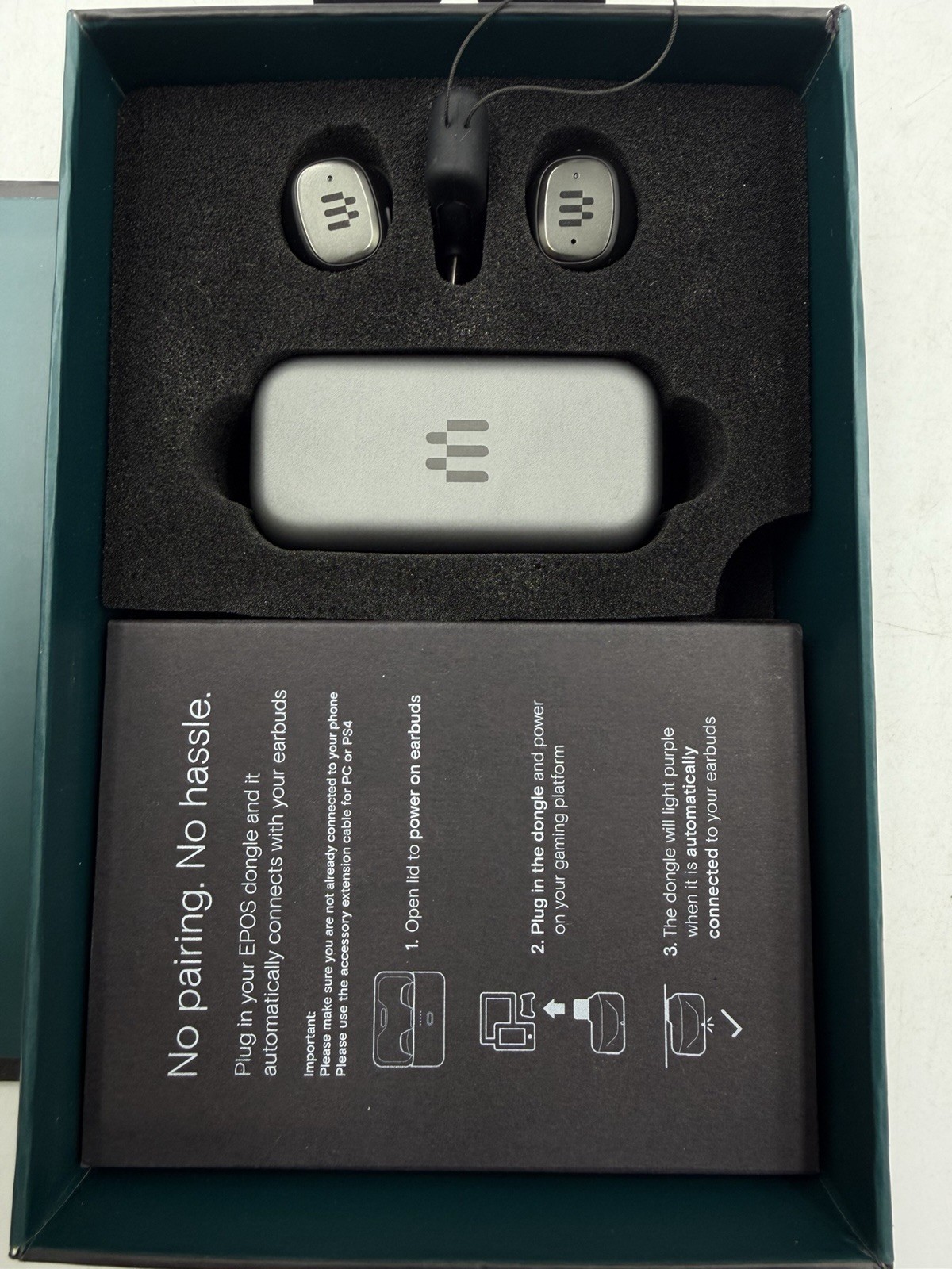 EPOS GTW 270 Hybrid Wireless Gaming Earbuds, Bluetooth & USB-C Dongle