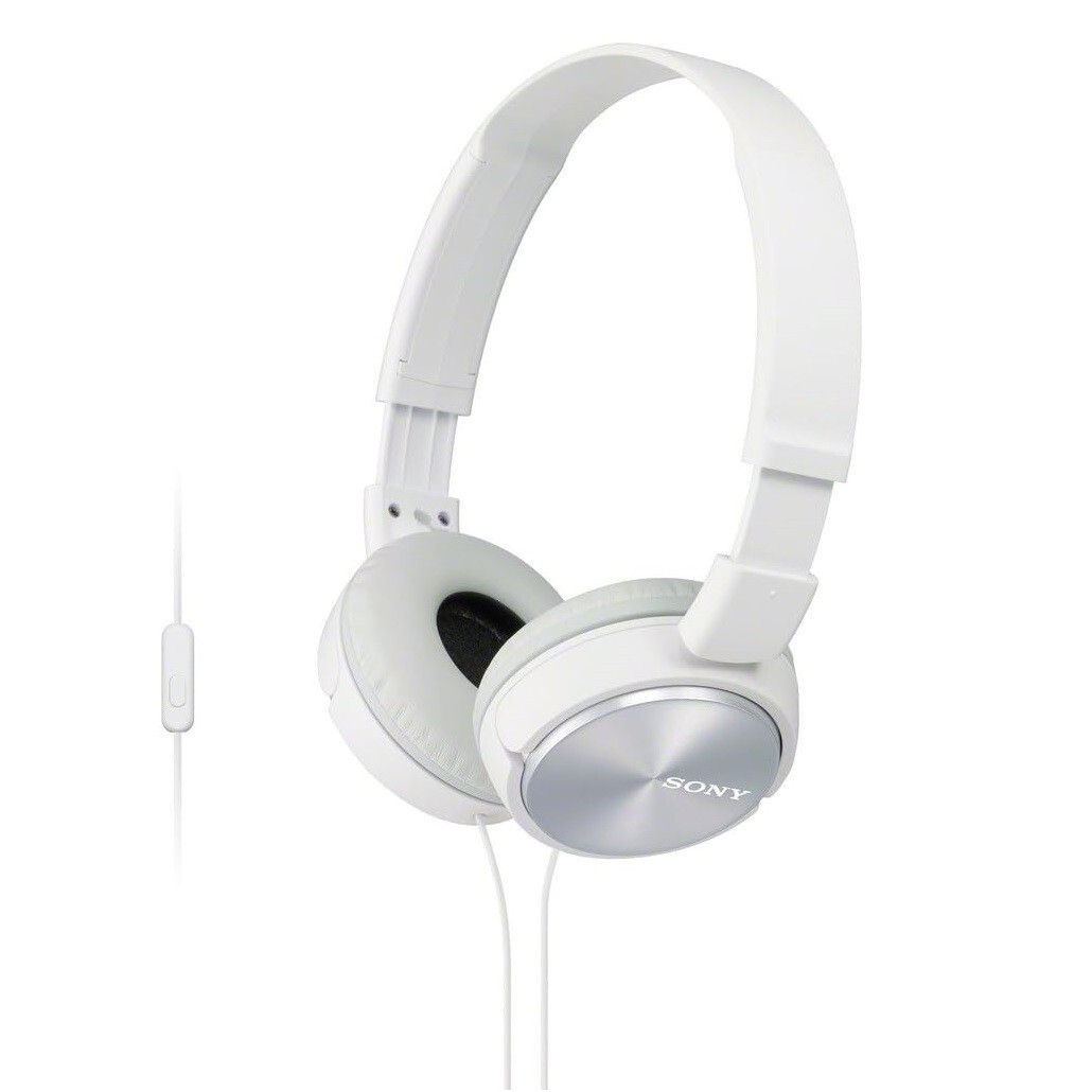 Sony MDR-ZX310AP ZX Series Wired On Ear Headphones With Mic – White