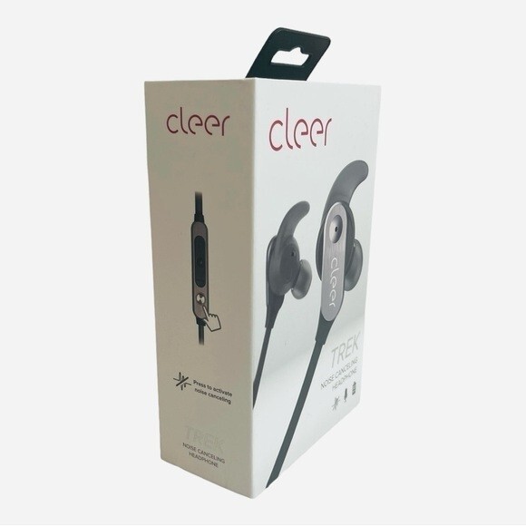 Cleer Trek Active Noise Canceling In-Ear Headphones Grey 12mm Driver NIB