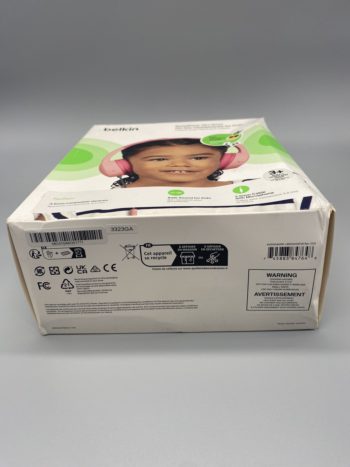 Belkin SoundForm Mini Kids Wired Headphones with Built-in Microphone PINK