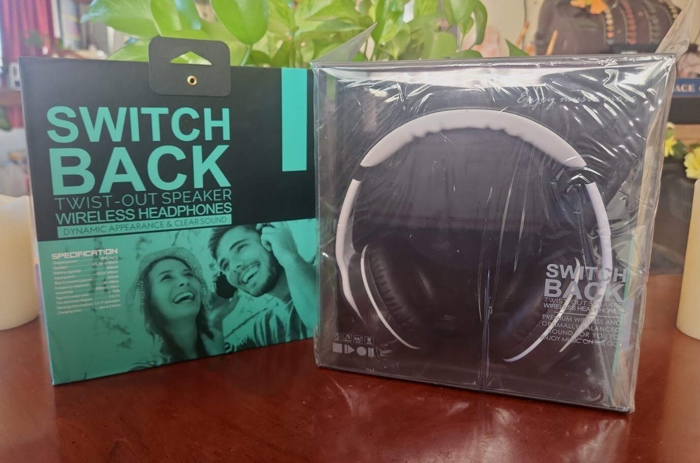 Switch Back Twist-Out Speaker Premium Wireless Headphones AUX & Radio BRAND NEW!