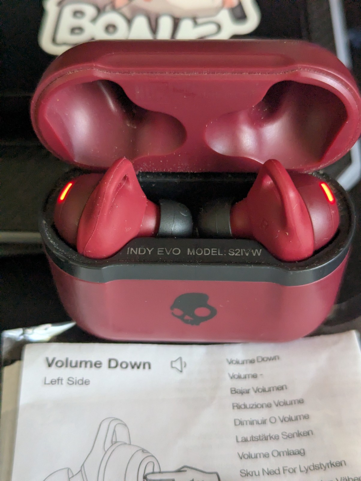 Skullcandy – Indy Evo True Wireless In-Ear Headphones Ear Buds Red Color