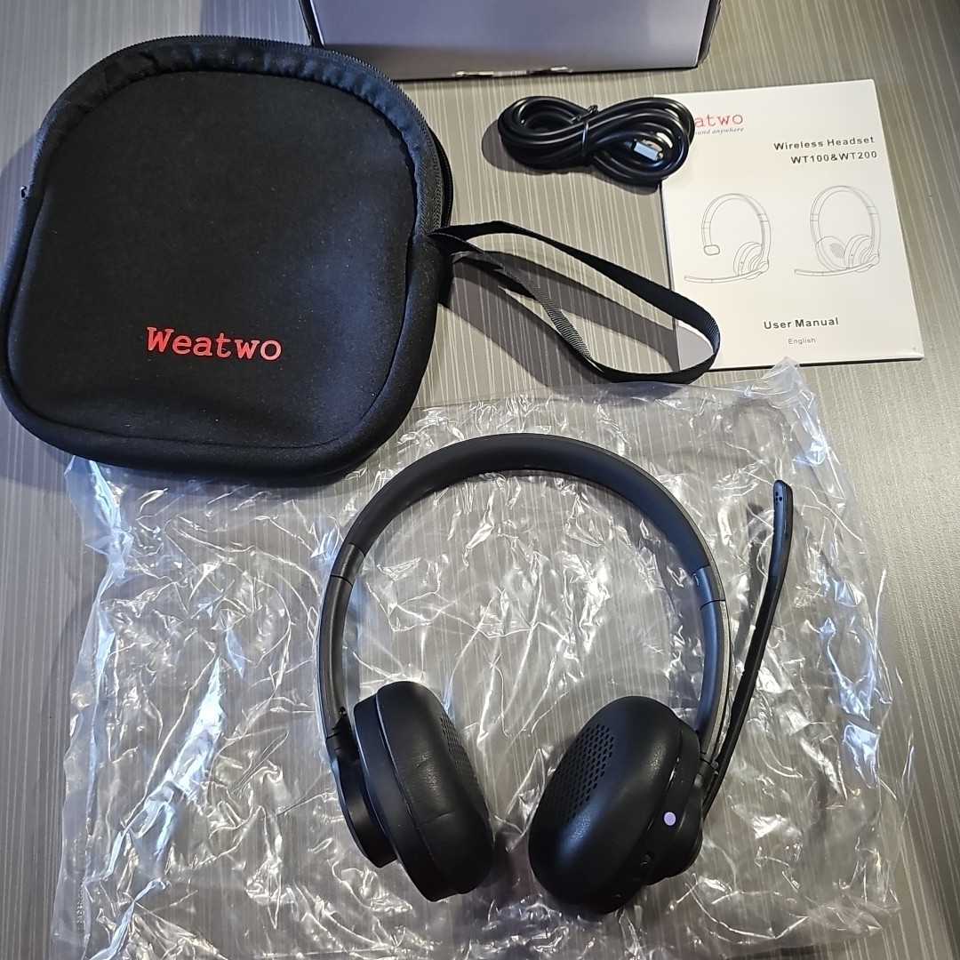 Weatwo Wireless Headset Class 1 V5.1 Bluetooth Headset with CVC8.0 Dual Micropho