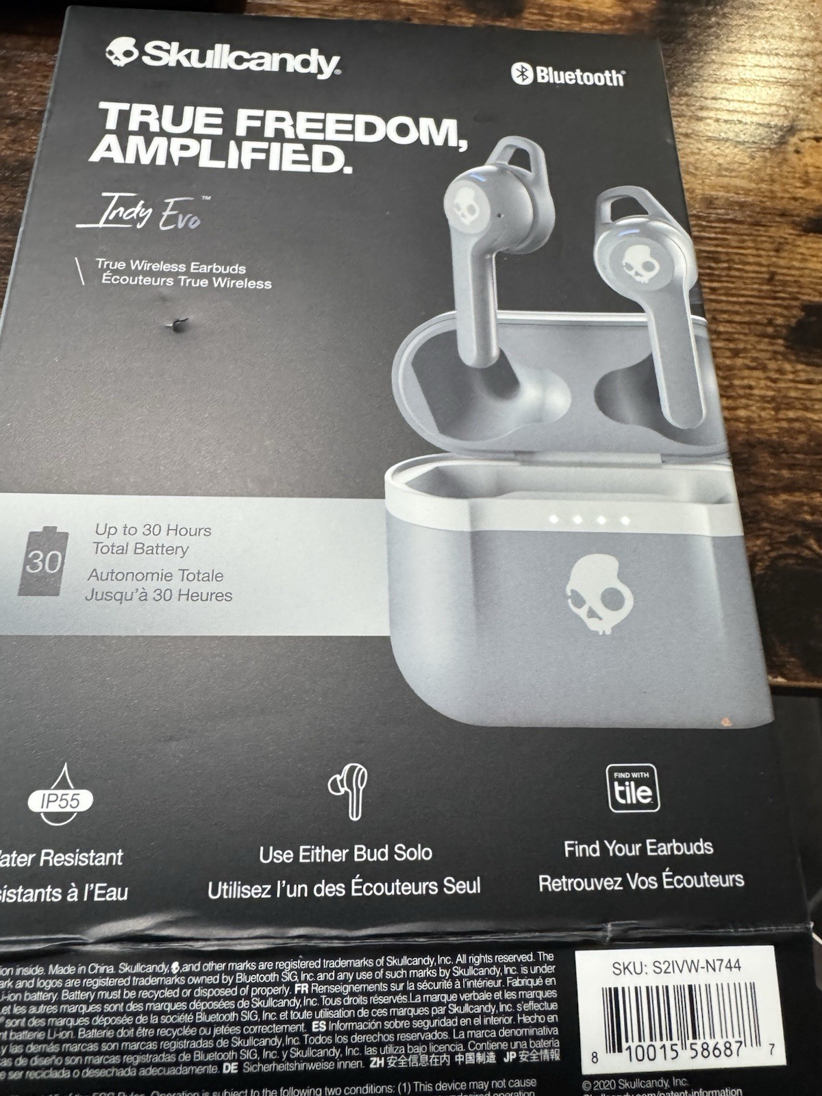 Skullcandy Indy Evo True Wireless Bluetooth Headphones – Chill Gray,