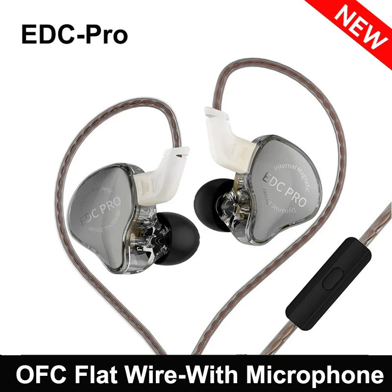 KZ EDC Pro HiFi In-Ear Wired Earphones Dynamic Driver IEM Bass Headphones 3.5mm