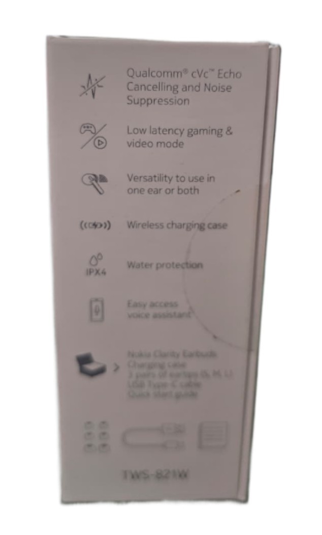 Nokia TWS821W Clarity Wireless Earbuds, Black – NEW