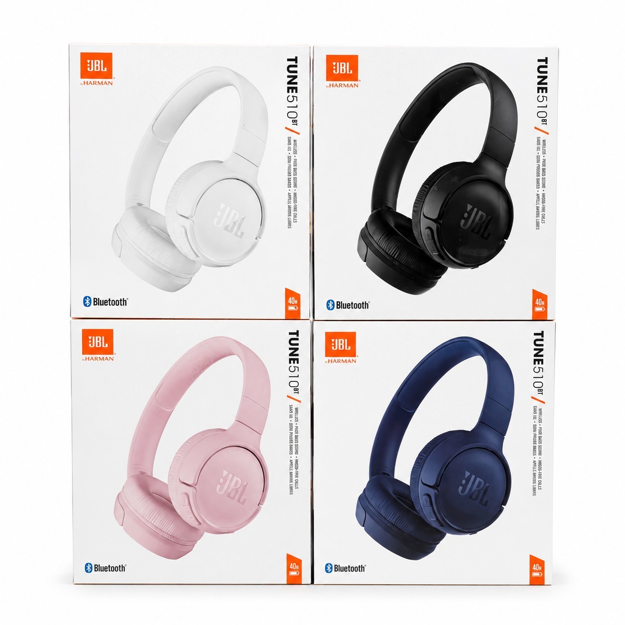 JBL Tune 510BT Wireless Bluetooth Headphones Lot of 4 Black Blue Pink White