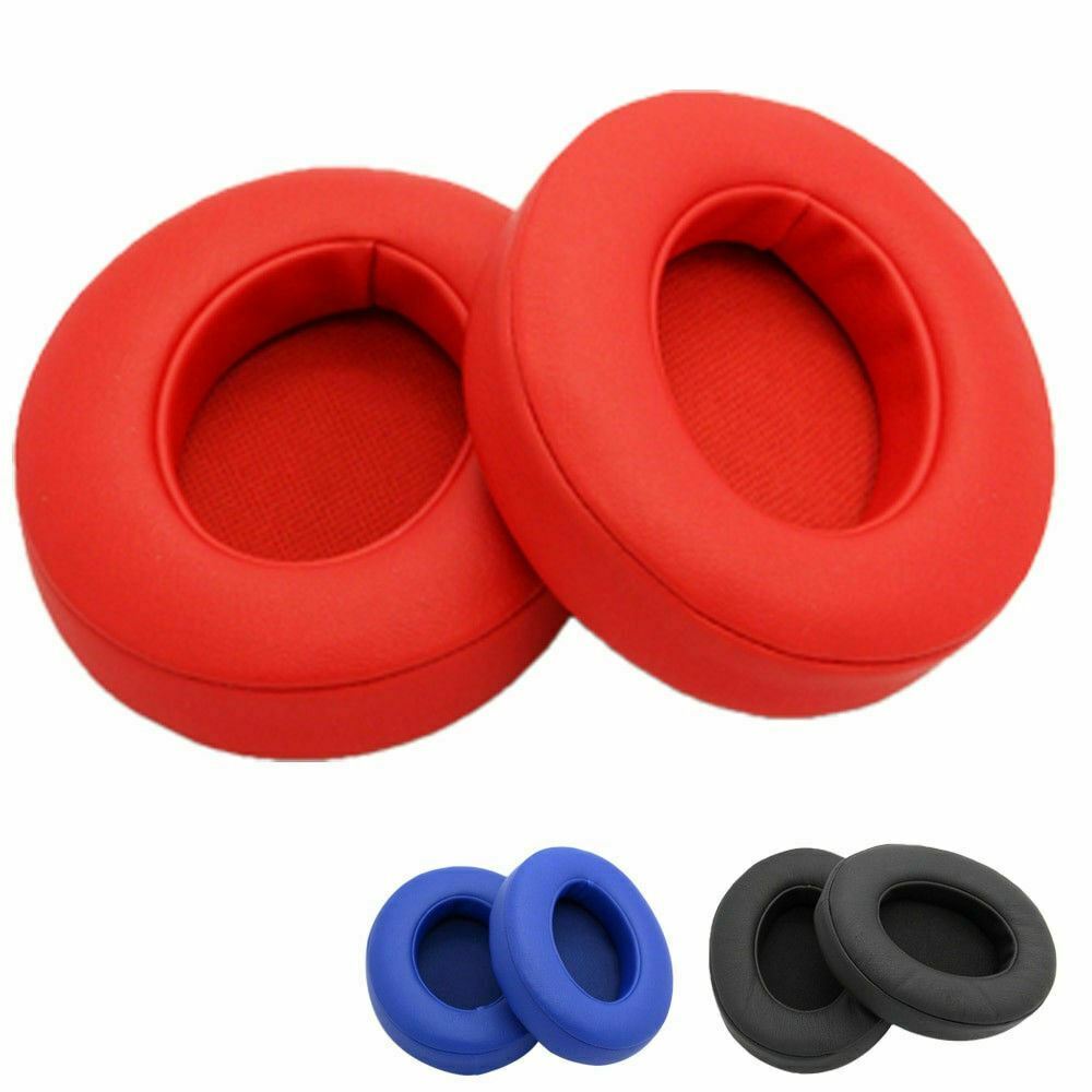 1 Pair Replacement Ear Pads For Beats By Dr.Dre Solo 2.0/3.0 Leather Red