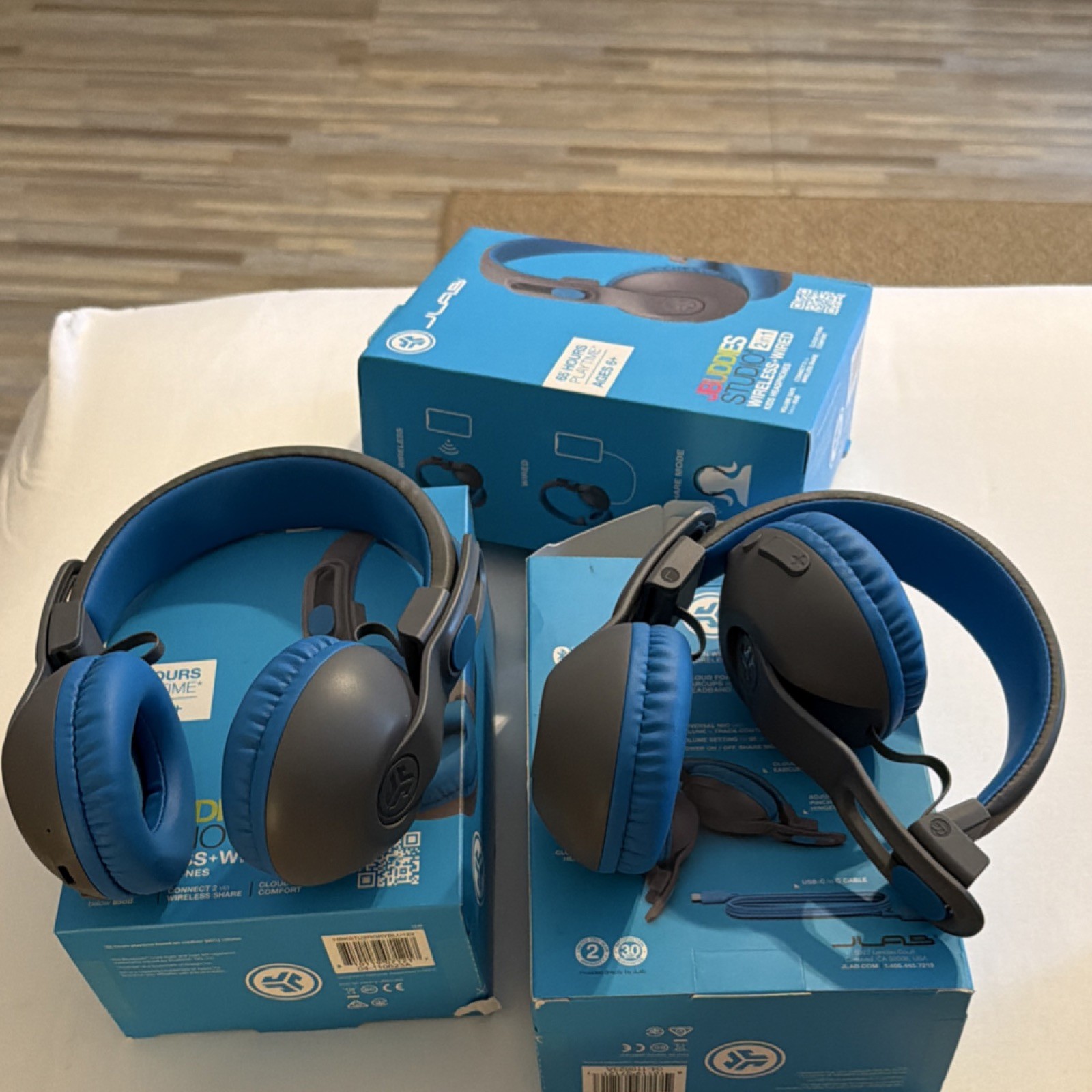 JLab JBuddies “3-Pair” Headphones Blue Wireless Kids