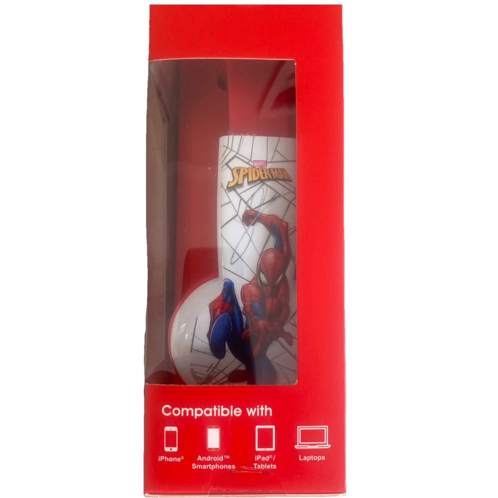 MARVEL SPIDER-MAN KID SAFE HEADPHONES IN LINE MIC ADJ HEADBAND NEW FREE SHIPPING