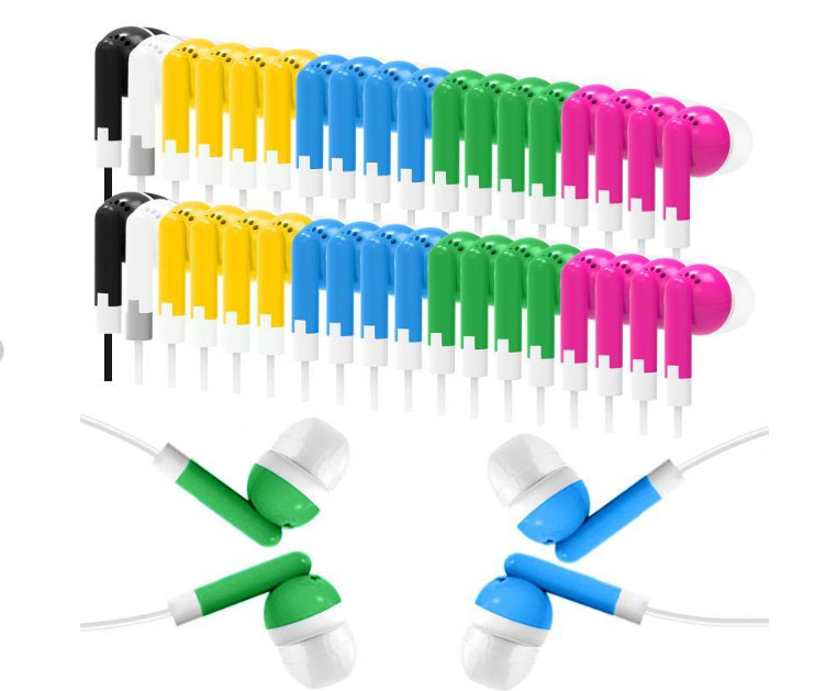 120 Pack Bulk Headphones for School Classroom Students Kids Wholesale Earbuds