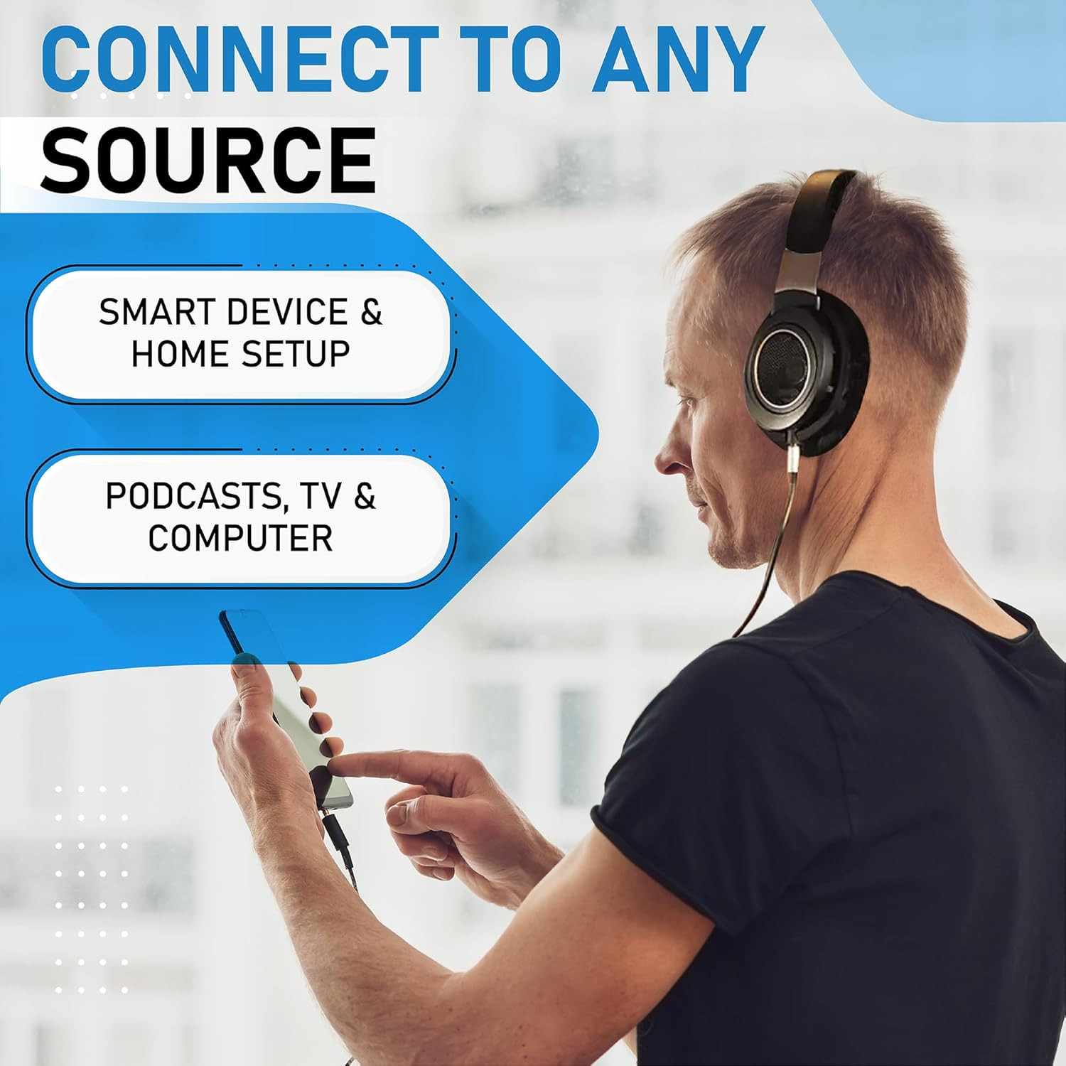 Philips Open Back Wired Headphones – Cushioned over Ear Headphones with Adjustab
